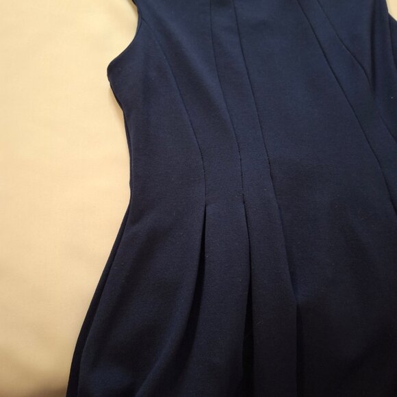 Monteau Los Angeles High Scoop Neck Fit & Flare Dark Blue Dress Size M Sleeveles - Picture 7 of 16